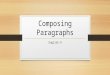 Composing Paragraphs
