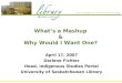 What’s a Mashup  &  Why Would I Want One?  April 17, 2007 Darlene Fichter