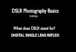 DSLR Photography Basics - Weeblyacpathway.weebly.com/.../2/6/30261041/photography_basics.pdf · 2019-11-27 · DSLR Photography Basics M-101 Lab What does DSLR stand for? DIGITAL