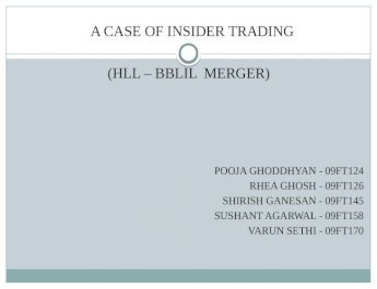 A Case of Insider Trading Hll and Bblil