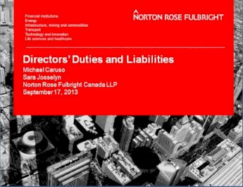 Lunch and Learn - Director's Duties and Liabilities