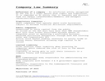 Company Law Summary
