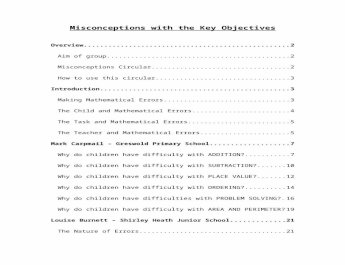 Misconceptions With the Key Objectives 2